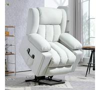 HOMCOM Power Lift Recliner Chair With Vibration Massage - USB - Light Grey | TJ Hughes Brown