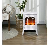 Homcom Electric Stove Heater LED Flame Effect 1000W/2000W, White