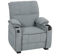 Homcom Electric Massage Recliner Armchair With Heat, Power Reclining Chair In Grey Grey