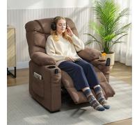 HOMCOM Electric Massage Recliner Armchair with Heat, Reclining Chair in Brown HOMCOM Brown Armchair