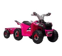 HOMCOM Electric Quad Bike 6V Kids Ride On ATV with Back Trailer for 18-36 Months in Pink HOMCOM Pink