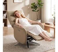 Homcom Electric Recliner Armchair, Swivel Recliner With Type C+Usb, Brown