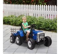 HOMCOM Ride On Tractor With Detachable Trailer- Blue, Blue