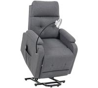 HOMCOM Electric Rise/Recline Armchair, with Reading Light - Grey