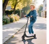 HOMCOM 120W Electric Scooter with Rear Brake - Adjustable 90-95cm, 6km Range, 8km/h, Black (AA1-089V70BK)