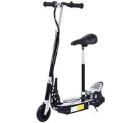 HOMCOM 120W Teens Foldable Kids Powered Scooters 24V Rechargeable Battery Adjustable Ride on Outdoor Toy (Black)