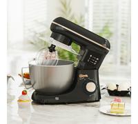 HOMCOM Electric Stand Mixer, 4.5L Food Mixer with Dough Hook, Whisk - 35L x 22W x 29Hcm - Black, Silver Tone