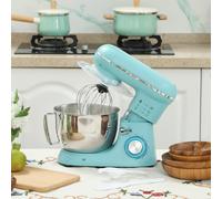HOMCOM Electric Stand Mixer, 4.5L Food Mixer with Dough Hook, Whisk, Blue