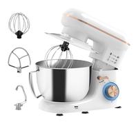 HOMCOM 1300W Electric Kitchen Stand Mixer with Accessories - White, White