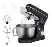HOMCOM Electric Stand Mixer, 5L Food Mixer with Dough Hook, Whisk, Black