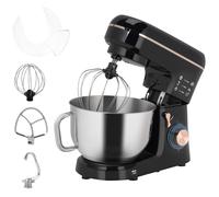 HOMCOM Electric Stand Mixer, 5L Food Mixer with Dough Hook, Whisk, Black