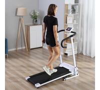HOMCOM 1-10Km/h Folding Treadmill Home Running Fitness Machine White - White