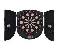 HOMCOM Electronic Dartboard Set 26 Games and 185 Variations with 6 Darts and Cabinet to Stroage Multi-Game Option Ready-to-Play
