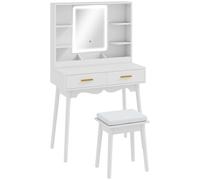 HOMCOM Elegant Dressing Table, with LED Mirror - White