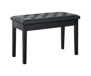 HOMCOM Elegant Piano Bench with Storage, PU Leather Upholstered Dressing Table Stool, 76x36x50cm, Black Aosom UK