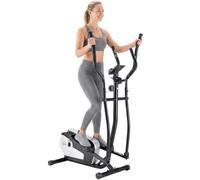 HOMCOM Elliptical Cross Trainer, 8 Level Magnetic Resistance, LCD Monitor | Elliptical Machine for Home Gym, Heart Rate Sensor, Tablet Holder, Two Wheels, Cardio Exercise Machine