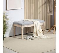 HOMCOM End of Bed Bench Tufted Upholstered Foot Stool, Light Grey HOMCOM Light Grey