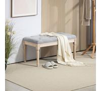 HOMCOM End of Bed Bench Tufted Upholstered Foot Stool, Light Grey