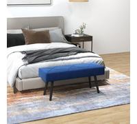 Homcom End Of Bed Bench, Upholstered Hallway Bedroom With Steel Legs, Blue