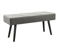 HOMCOM End of Bed Bench, Upholstered Hallway Bedroom with Steel Legs, Grey