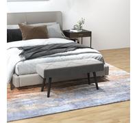 Homcom End Of Bed Bench, Upholstered Hallway Bedroom With Steel Legs, Grey