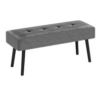 HOMCOM End of Bed Bench with Thick Padding and Steel Legs for Entryway - Grey | TJ Hughes
