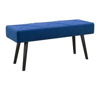 HOMCOM End of Bed Bench with X-Shape Design for Bedroom Steel Legs Blue