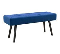 HOMCOM End of Bed Bench with X-Shape Design for Bedroom Steel Legs Blue