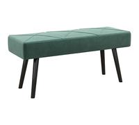 HOMCOM End of Bed Bench with X-Shape Design for Bedroom Steel Legs Green | Upholstered Hallway Bench