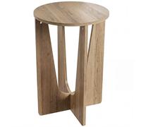 HOMCOM End Table Compact Round Side Table with Curved Legs in Coffee Wood Effect