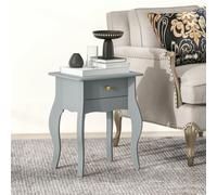HOMCOM End Table French Style Small Table with Drawer & Curved Legs, Grey HOMCOM Grey