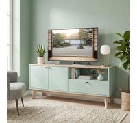HOMCOM Entertainment Center with Adjustable Shelf for TVs up to 36 Inch in Light Green | Size: 120 cm HOMCOM Light Green 120 cm