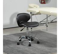 HOMCOM Office Chair Beauty Salon Rolling Technician Stool Chair - Black - PU, Sponge