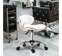 Homcom Ergonomic Executive Office Chair Computer Armless Pu Wheels In White White