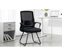 HomCom Ergonomic Meeting Chair with Mesh Back Support: Black