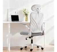 HOMCOM Ergonomic Office Chair, Computer Chair with Foldable Backrest, Grey in Light Grey HOMCOM Light Grey