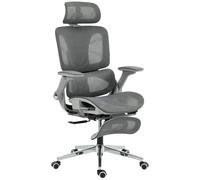 HOMCOM Ergonomic Office Chair, High Back Mesh Desk Chair, Grey