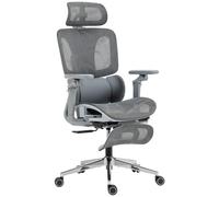 HOMCOM Ergonomic Office Chair, High Back Mesh Desk Chair, Grey