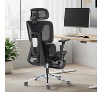 Homcom Ergonomic Office Chair, Mesh Desk Chair With Lumbar Support, Footrest