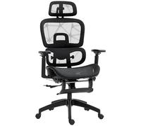 Portland Black Ergonomic Swivel Office Chair Swivel with 3D Armrest - Size: 122 x 64 x 66cm - Wilko