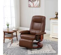Homcom Ergonomic Office Recliner Sofa Chair Pu Leather Armchair Lounger In Brown Brown One Size