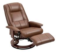 HOMCOM Ergonomic Office Recliner Sofa Chair PU Leather Armchair Lounger in Brown HOMCOM Brown