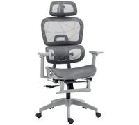 HOMCOM Ergonomic Swivel Office Chair Computer Chair with 3D Armrest, Grey