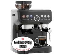HOMCOM Espresso Machine, Bean Grinder & Steam Wand, 15 Bar Pressure, Black