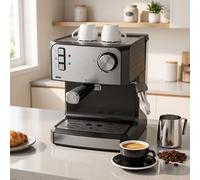 Homcom Espresso Machine, 20-Bar, 1.6 L Tank, Black Black