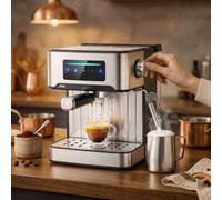 Homcom Espresso Machine, 20-Bar, 1.6 L Tank, Led Touch, Black Black