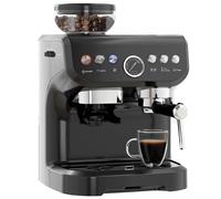 HOMCOM Espresso Machine with Integrated Bean Grinder and Steam Wand HOMCOM Black One Size