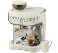 Homcom Espresso Machine, Bean Grinder & Steam Wand, 15 Bar Pressure, Cream White Cream