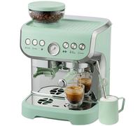Homcom Espresso Machine, Bean Grinder & Steam Wand, 15 Bar Pressure, Green In Light Green Light Green
