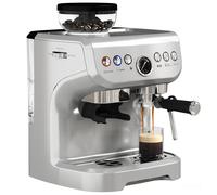 Homcom Espresso Machine, Bean Grinder & Steam Wand, 15 Bar Pressure In Silver Silver
